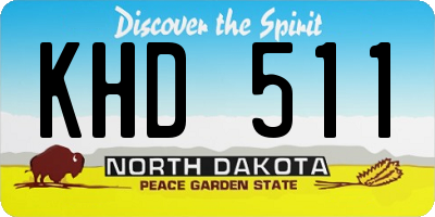 ND license plate KHD511