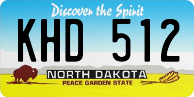 ND license plate KHD512