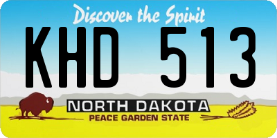 ND license plate KHD513