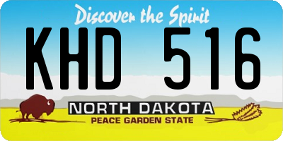ND license plate KHD516