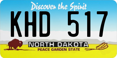 ND license plate KHD517