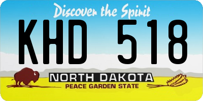 ND license plate KHD518