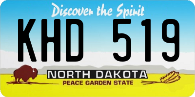 ND license plate KHD519