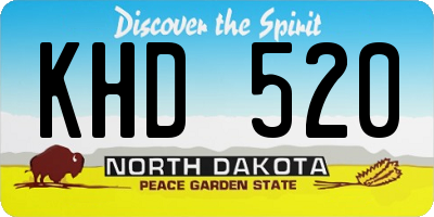 ND license plate KHD520