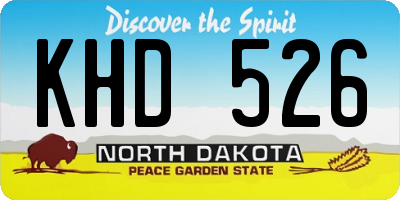 ND license plate KHD526