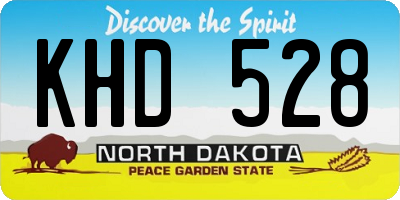 ND license plate KHD528