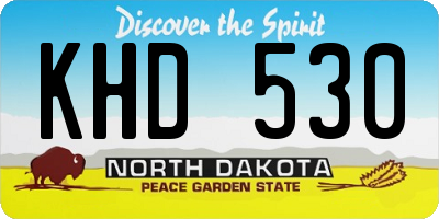 ND license plate KHD530