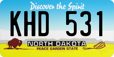 ND license plate KHD531