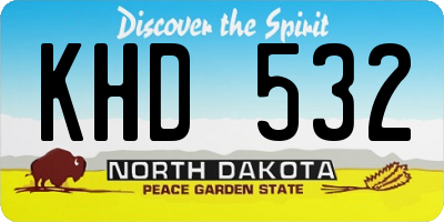 ND license plate KHD532