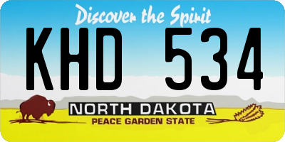 ND license plate KHD534
