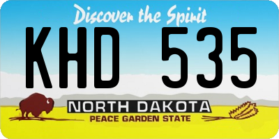 ND license plate KHD535