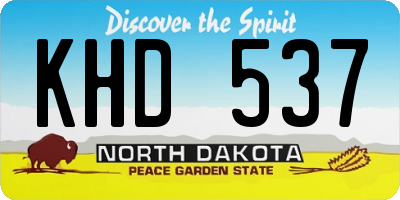 ND license plate KHD537