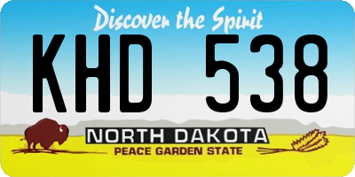 ND license plate KHD538