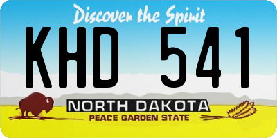 ND license plate KHD541