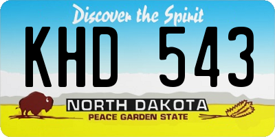 ND license plate KHD543