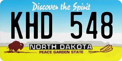 ND license plate KHD548