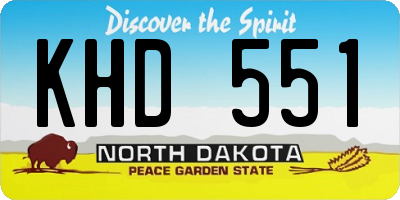 ND license plate KHD551