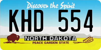 ND license plate KHD554
