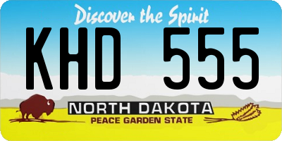 ND license plate KHD555