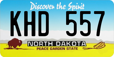 ND license plate KHD557