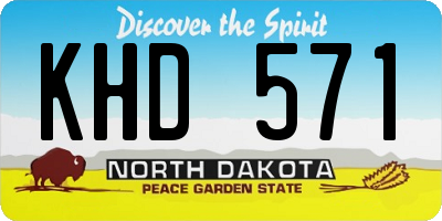 ND license plate KHD571