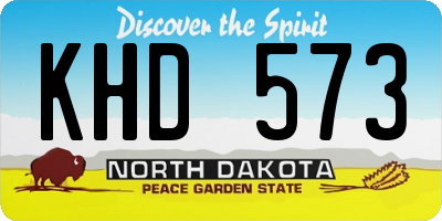 ND license plate KHD573