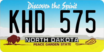 ND license plate KHD575