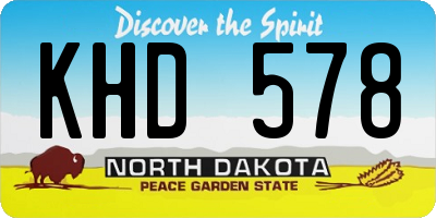 ND license plate KHD578