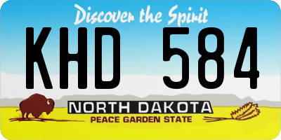 ND license plate KHD584