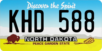 ND license plate KHD588