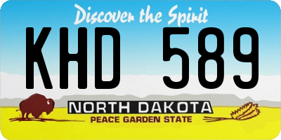 ND license plate KHD589
