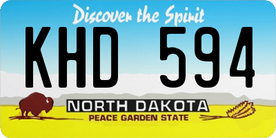 ND license plate KHD594