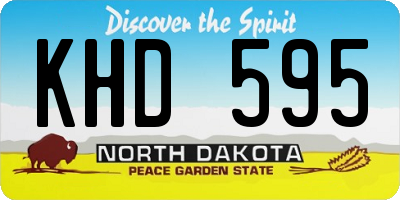 ND license plate KHD595