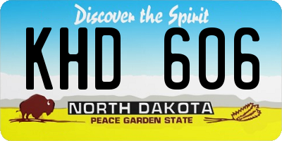 ND license plate KHD606