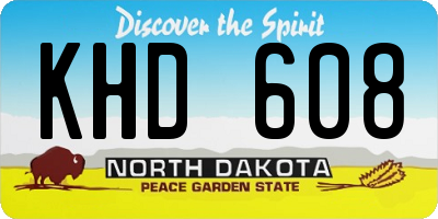ND license plate KHD608