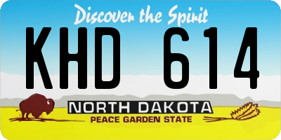 ND license plate KHD614