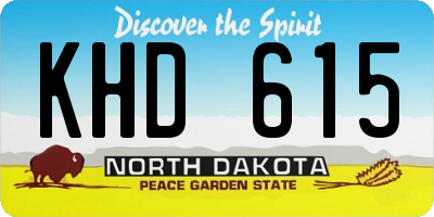 ND license plate KHD615