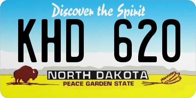 ND license plate KHD620