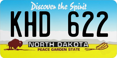 ND license plate KHD622