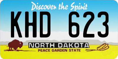 ND license plate KHD623