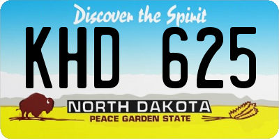 ND license plate KHD625