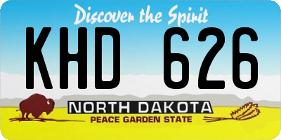 ND license plate KHD626