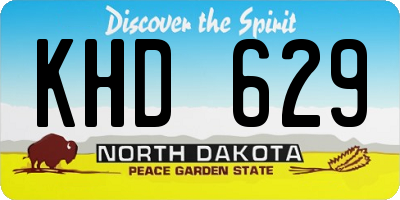 ND license plate KHD629
