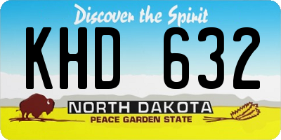 ND license plate KHD632