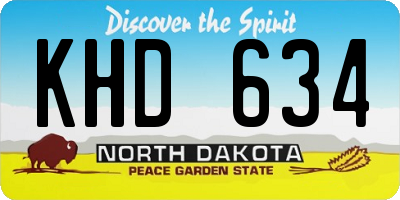 ND license plate KHD634