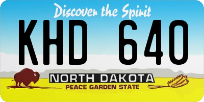 ND license plate KHD640