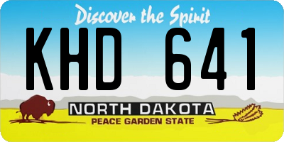 ND license plate KHD641