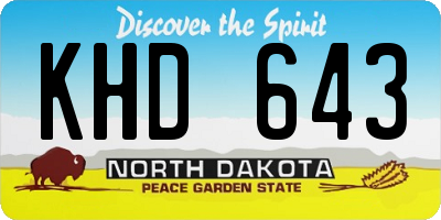 ND license plate KHD643