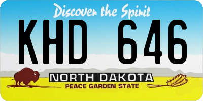 ND license plate KHD646