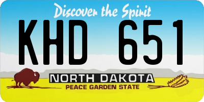 ND license plate KHD651